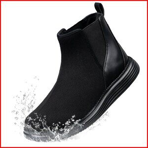 Waterproof Slip On Chelsea Boots Wide Toe Orthopedic Comfort Ankle Booties